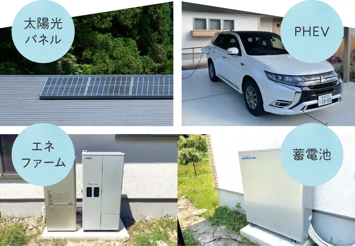 太陽光パネル・PHEV・エネファーム・蓄電池